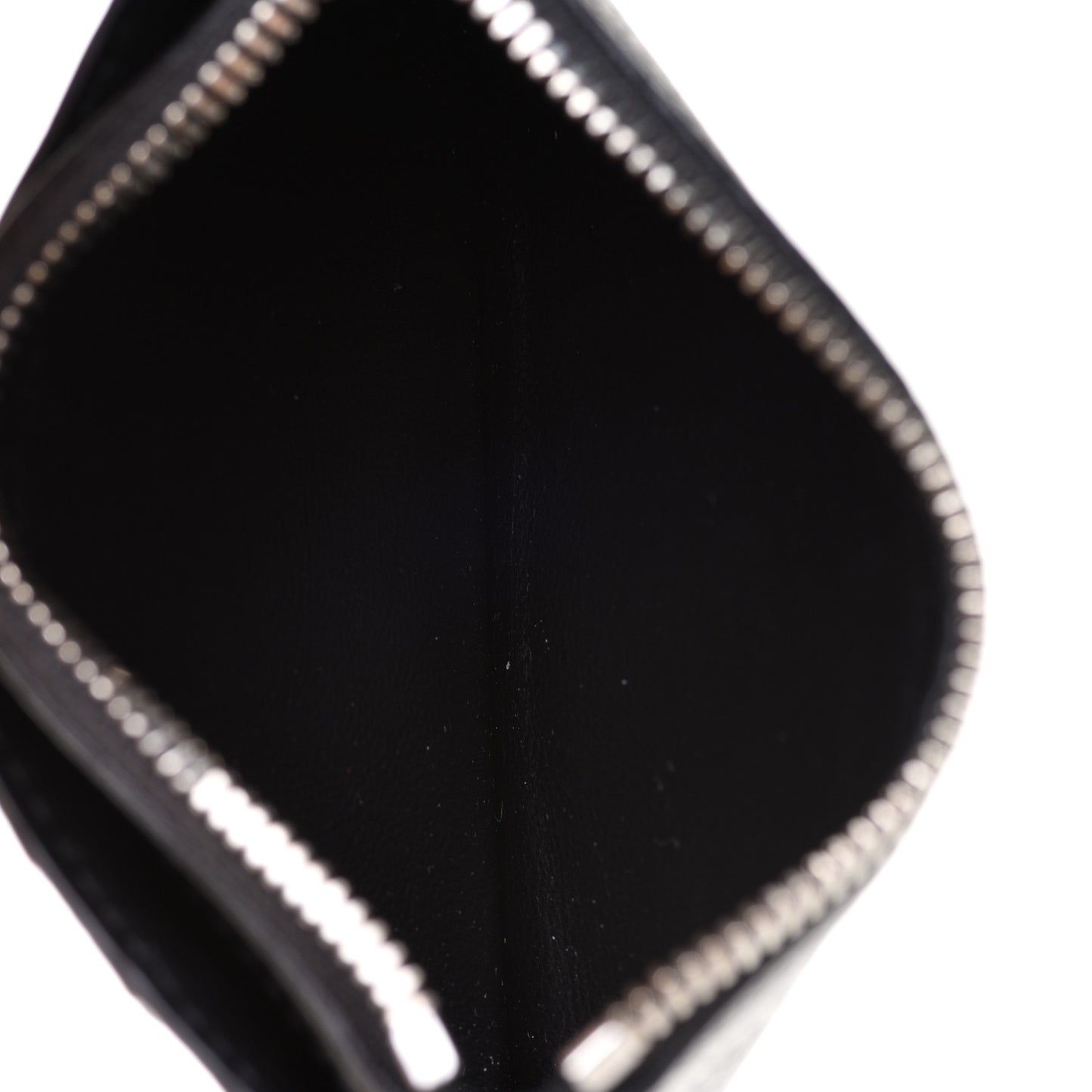 Grained Calfskin Logo Cash Long Coin Card Holder Black White