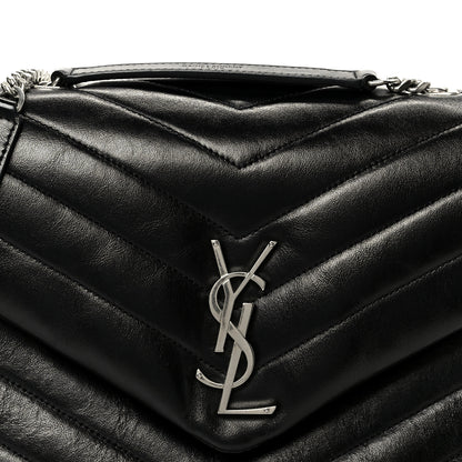 Saint Laurent Calfskin Y Quilted Monogram Medium Loulou Chain Satchel Black 8 of 11