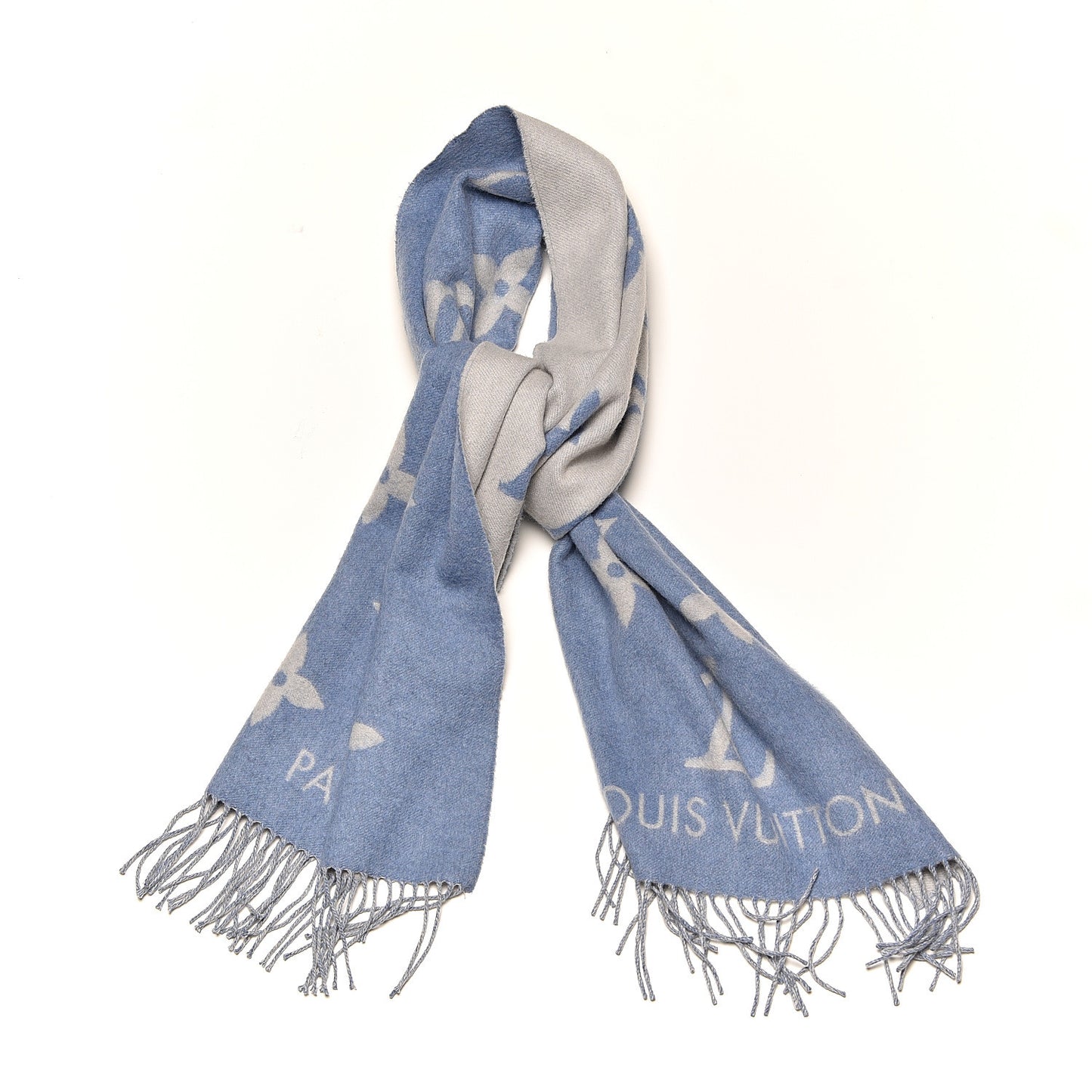 Cashmere Monogram Reykjavik Scarf Denim
