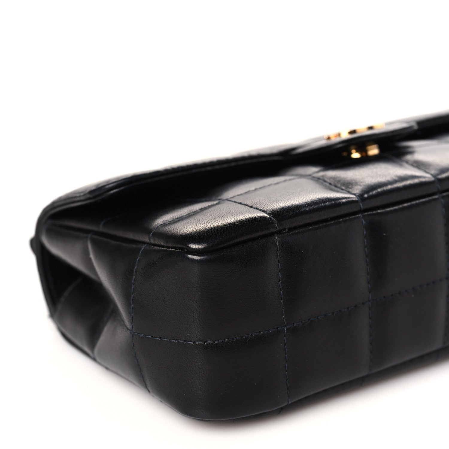 Chanel Lambskin Quilted Mini Chocolate Bar Camellia Flap Black 8 of 10