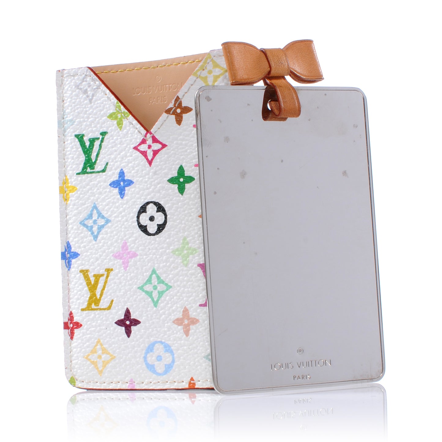 Monogram Multicolor Mirror and Case Pouch White
