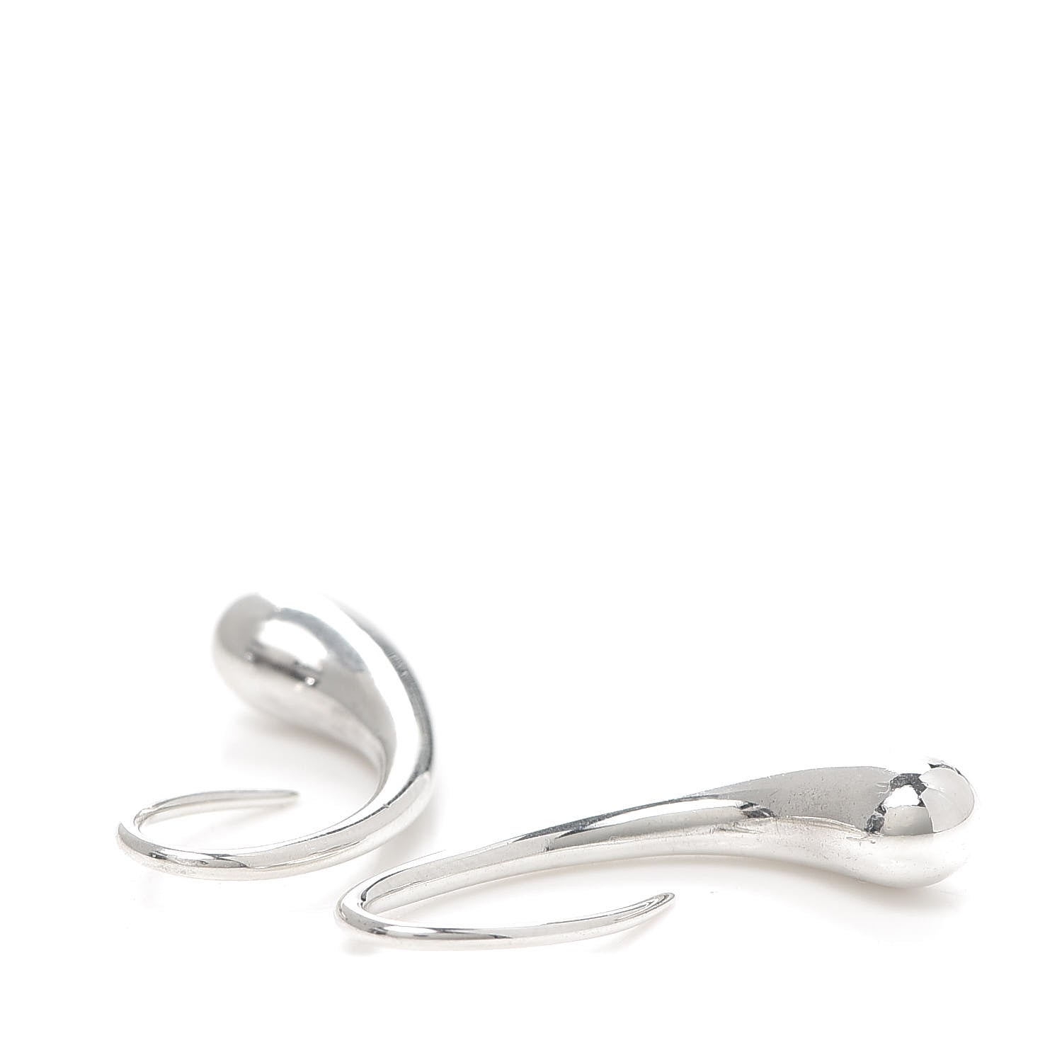 Tiffany Sterling Silver Elsa Peretti Teardrop Hoop Earrings 4 of 5
