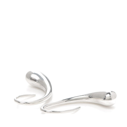 Tiffany Sterling Silver Elsa Peretti Teardrop Hoop Earrings 4 of 5
