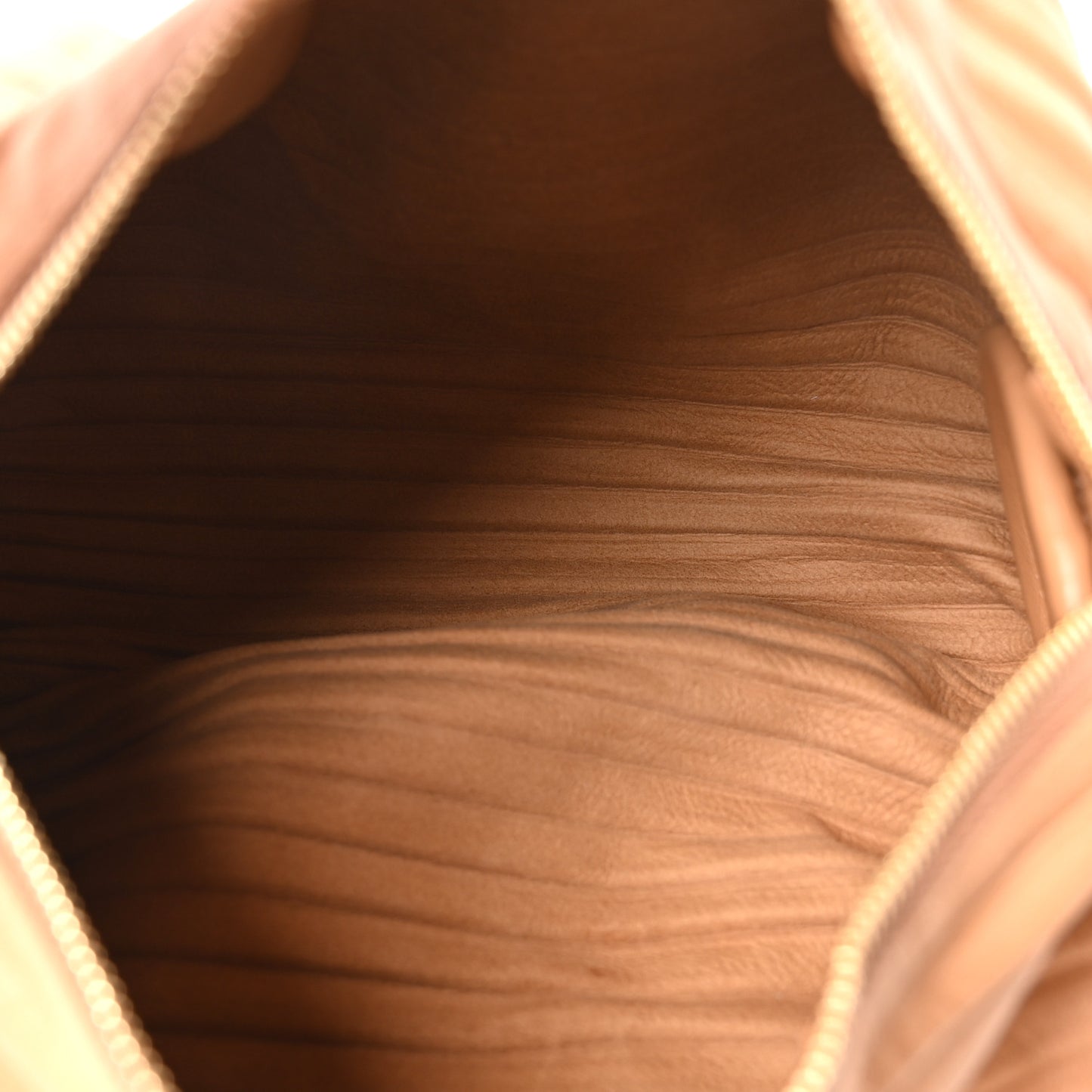 Lambskin Pleated Bracelet Pouch shoulder Bag Warm Desert