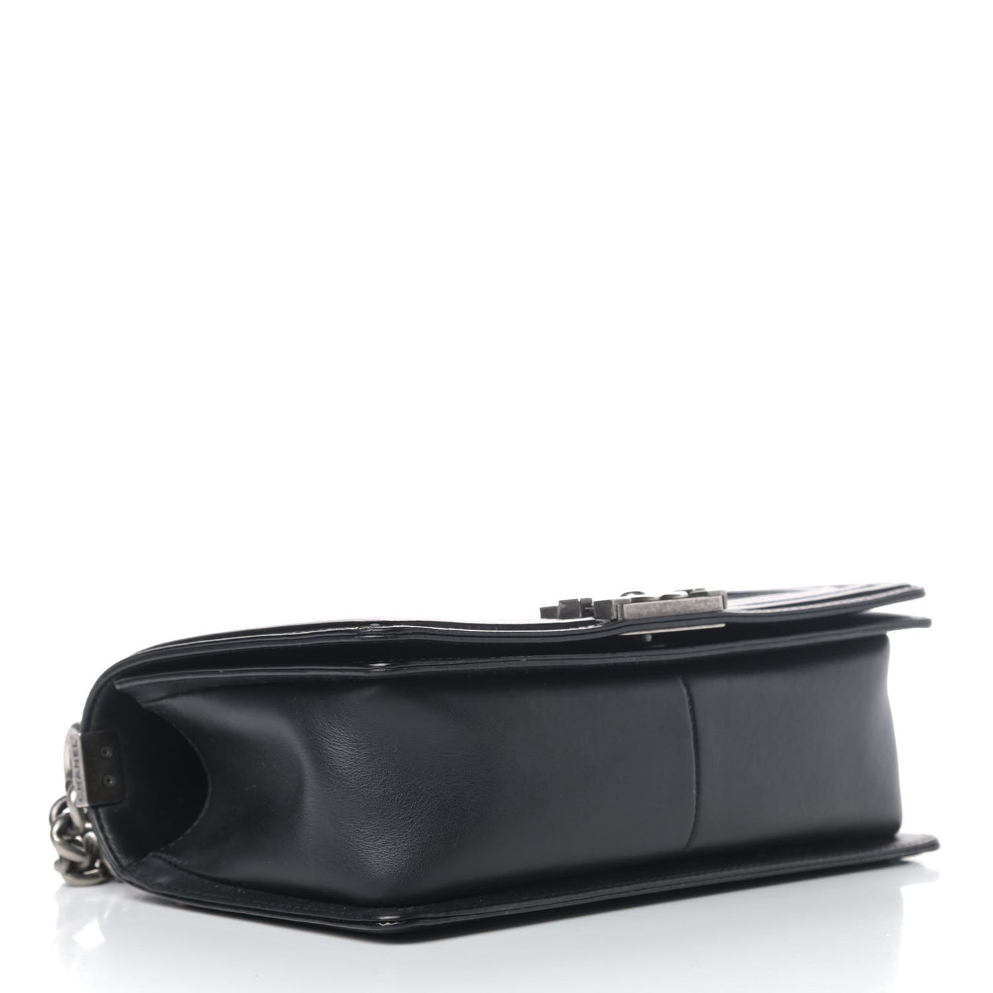 Patent Calfskin Quilted Medium Boy Flap Black