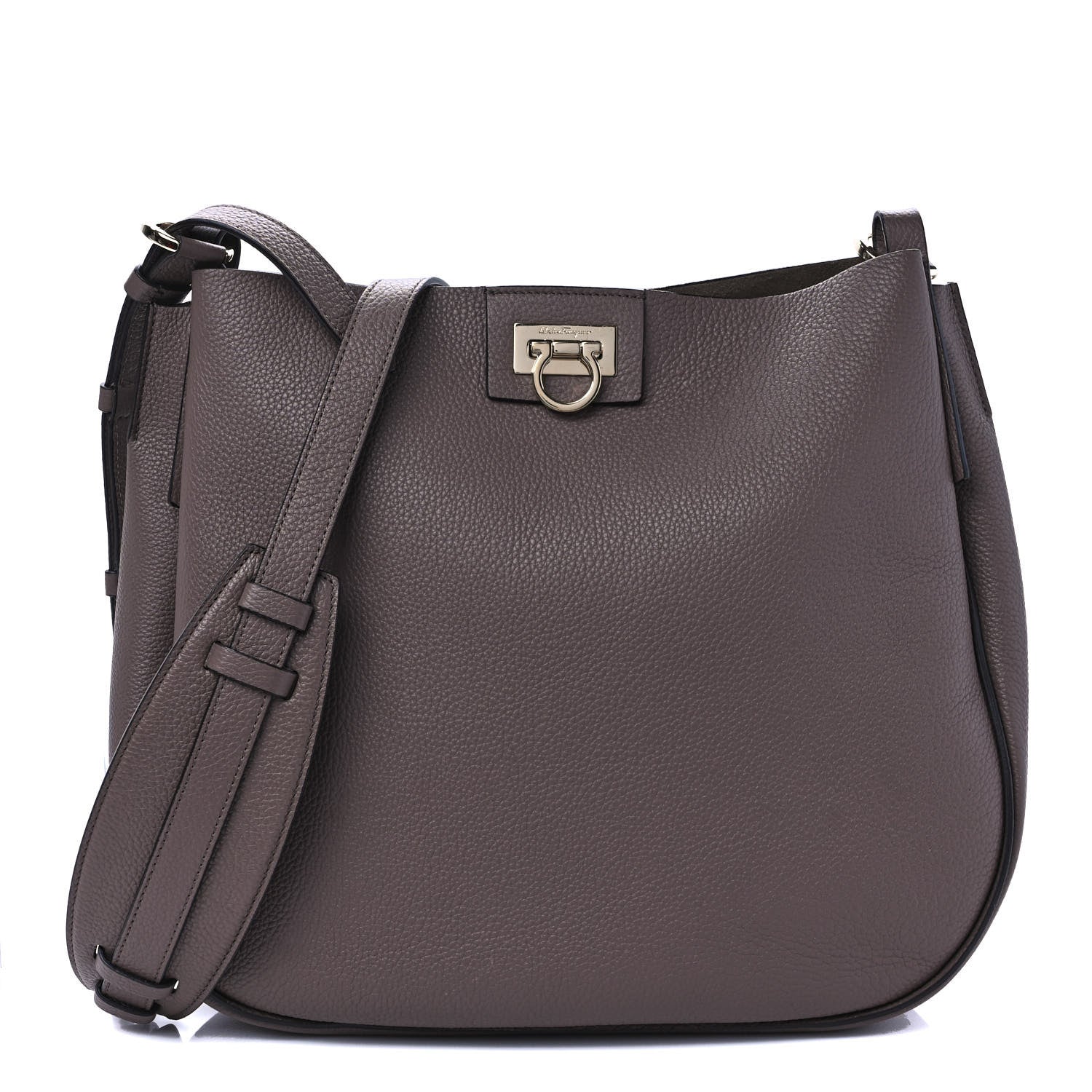 Salvatore Ferragamo Calfskin Reverse Hobo Gray 1 of 8