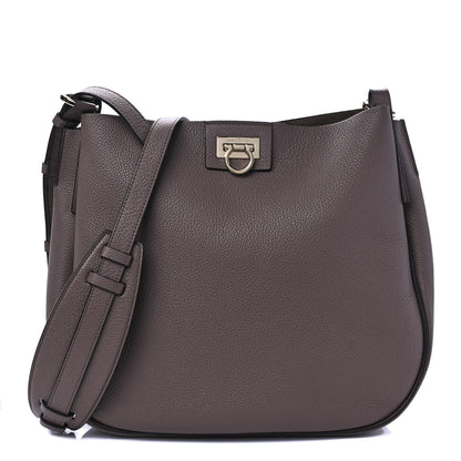 Salvatore Ferragamo Calfskin Reverse Hobo Gray 1 of 8