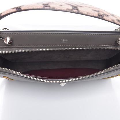 Fendi Vitello Baltico Dolce Elaphe DotCom Satchel Carbone Ramar Multicolor 6 of 9