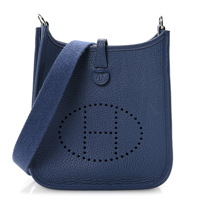 Hermes Taurillon Clemence Evelyne TPM Bleu Tie 1 of 10