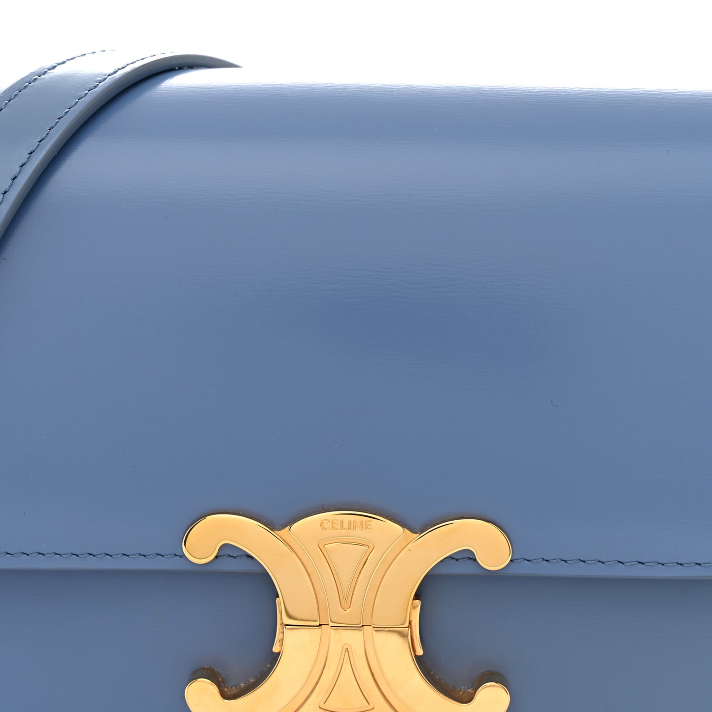 Shiny Calfskin Teen Triomphe Azure