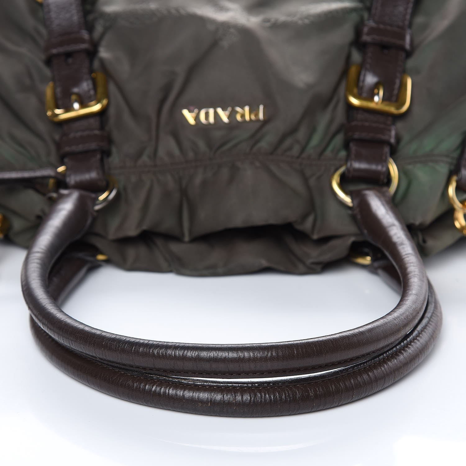 Prada Tessuto Nylon Logo Tote Green 13 of 19
