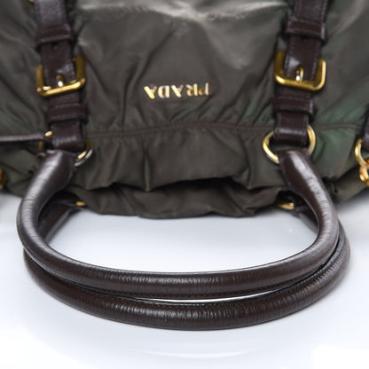 Prada Tessuto Nylon Logo Tote Green 13 of 19