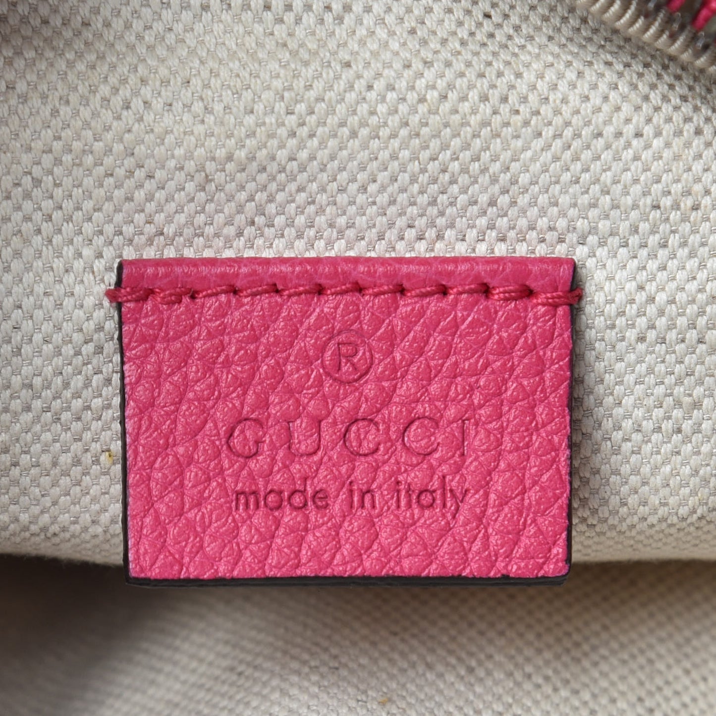 Grained Calfskin Small Logo Belt Bag Box Pink Green