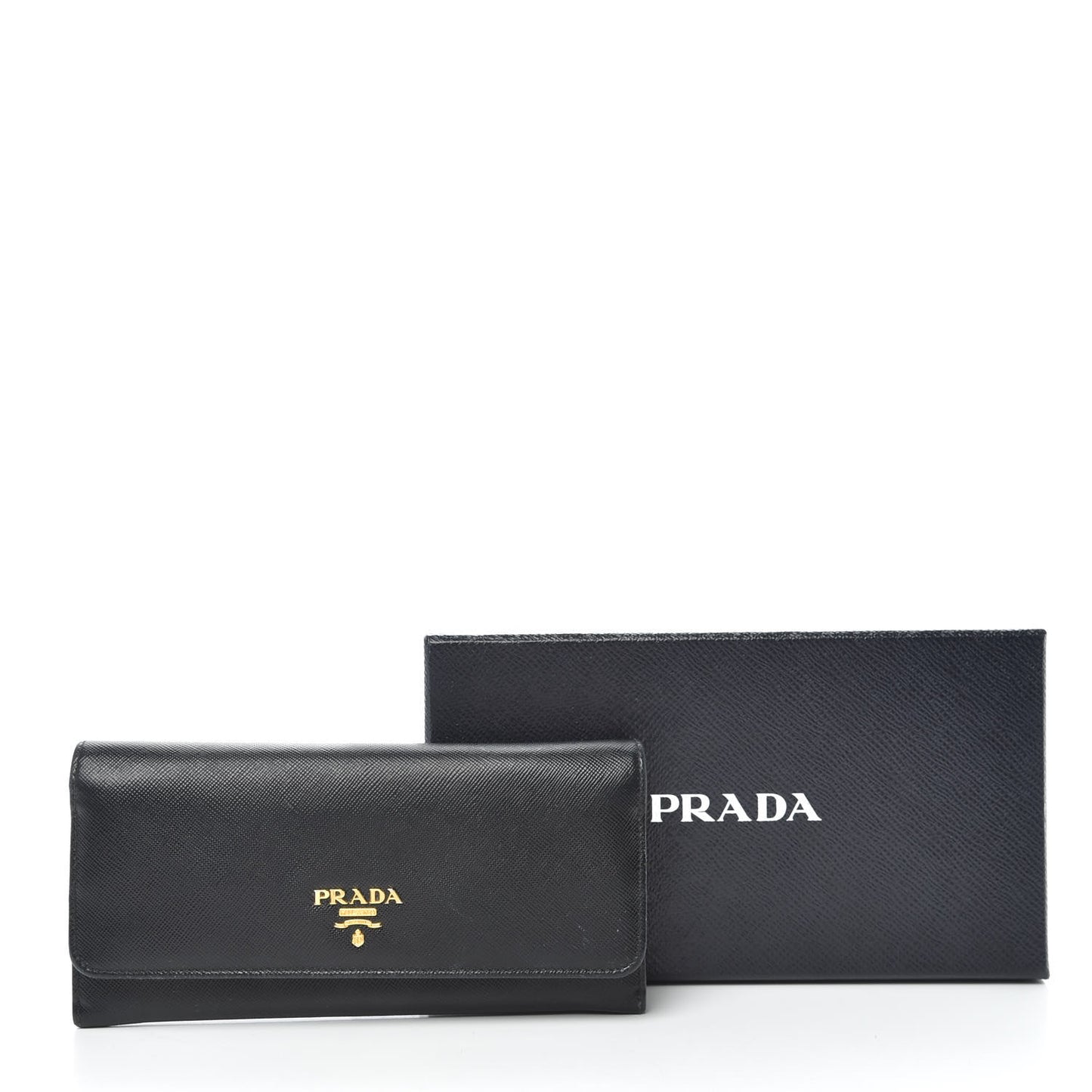 Saffiano Colour Continental Flap Wallet Black Peonia