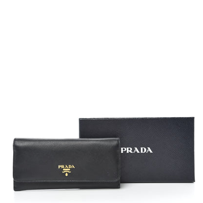 Prada Saffiano Colour Continental Flap Wallet Black Peonia 11 of 11