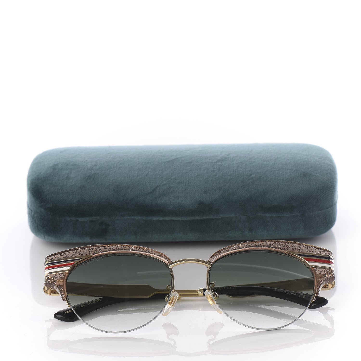 Gucci Glitter Cat Eye Sunglasses GG0283S Beige 8 of 8