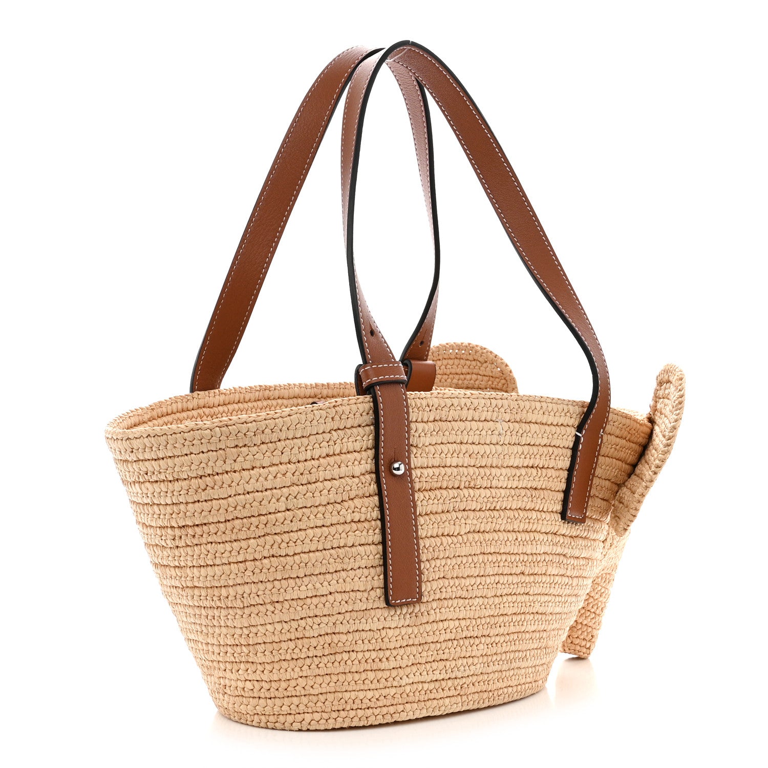 Loewe Raffia Small Elephant Basket Tote Bag Natural Tan 3 of 12