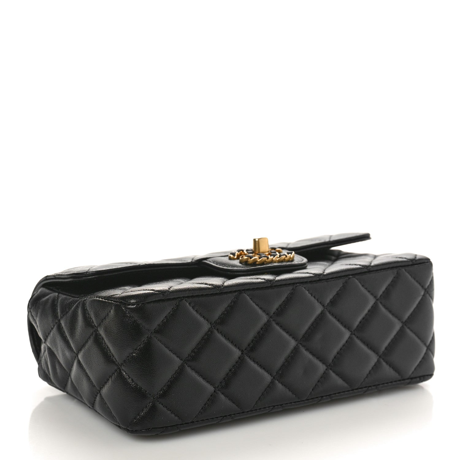 Chanel Lambskin Quilted Mini Strass On Top Flap Black 4 of 11