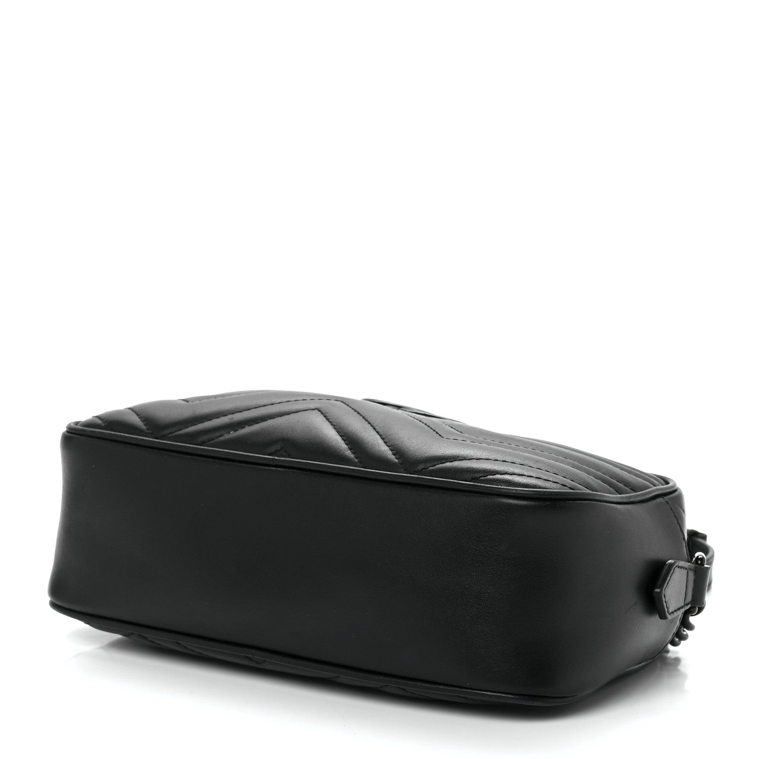 Gucci Calfskin Matelasse Monochrome Small GG Marmont Chain Shoulder Bag Black 9 of 11