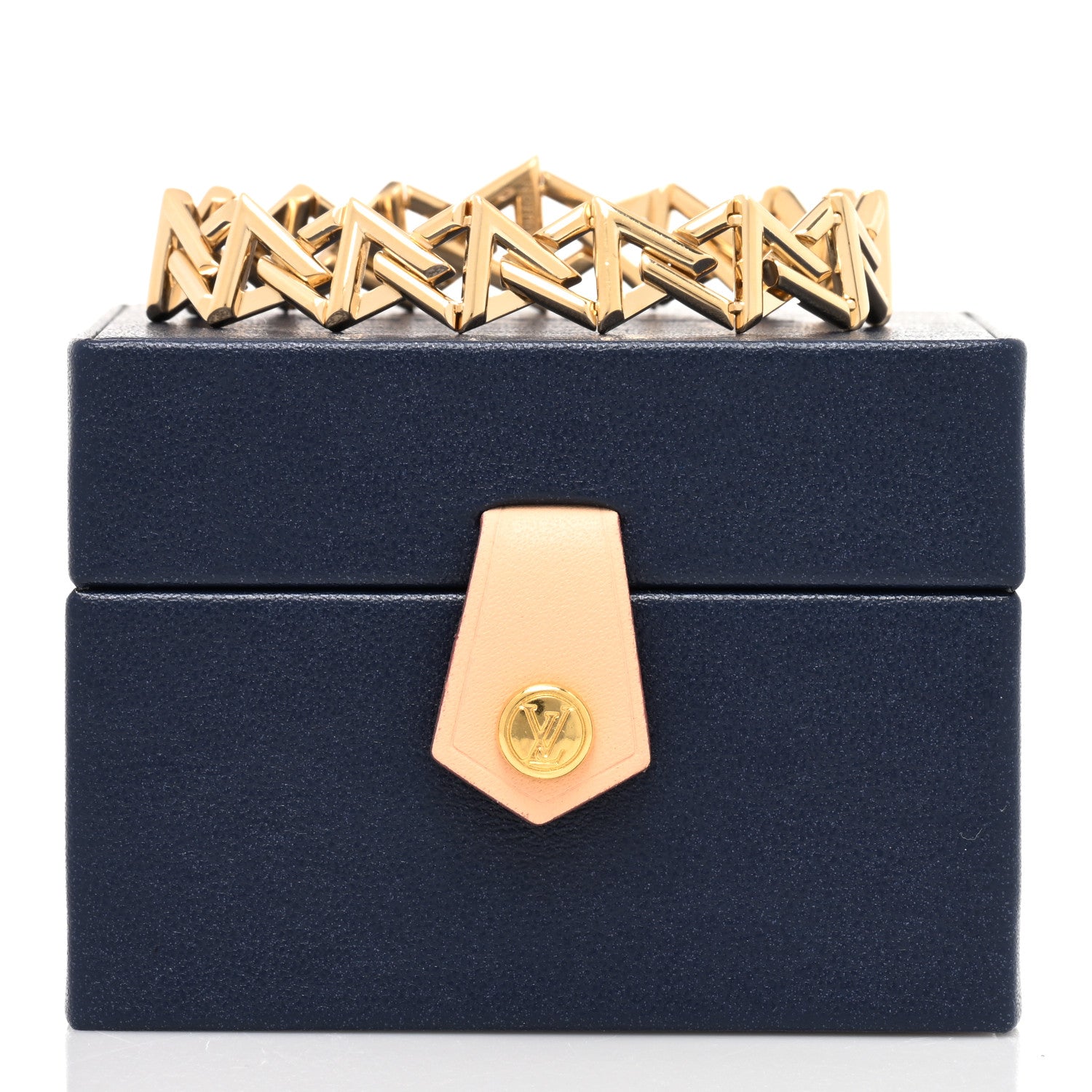 Louis Vuitton 18K Yellow Gold Large LV Volt Curb Chain Bracelet 4 of 4