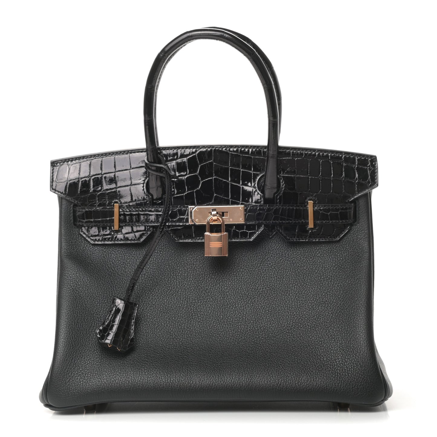 Taurillon Novillo Shiny Niloticus Crocodile Birkin Touch 30 Black