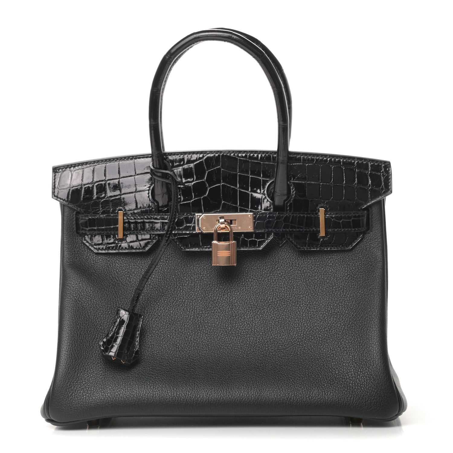 Hermes Taurillon Novillo Shiny Niloticus Crocodile Birkin Touch 30 Black 1 of 11