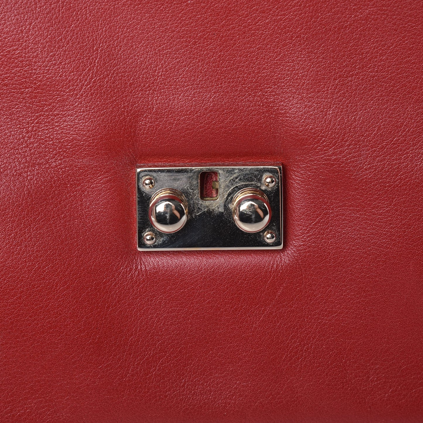 Vitello Large Glam Lock Rockstud Flap Red