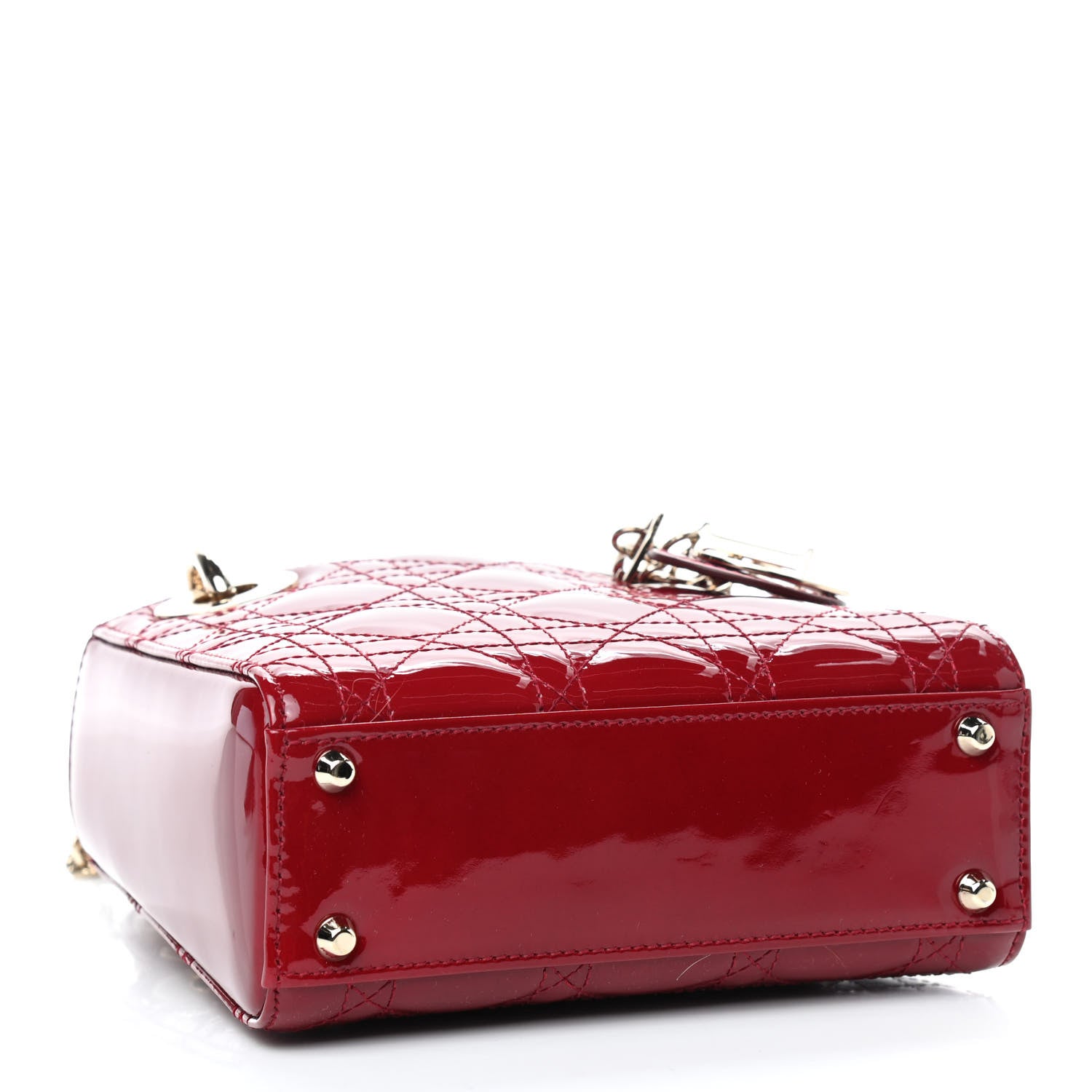 Christian Dior Patent Cannage Mini Lady Dior Red 4 of 9