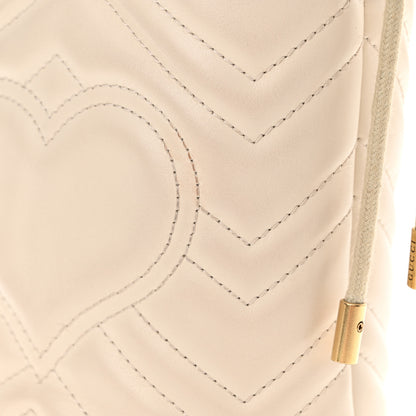 Gucci Calfskin Matelasse Mini GG Marmont 2.0 Bucket Bag White 13 of 15
