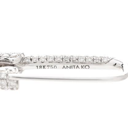 Anita Ko 18K White Gold Diamond Mini Safety Pin Earring 4 of 4
