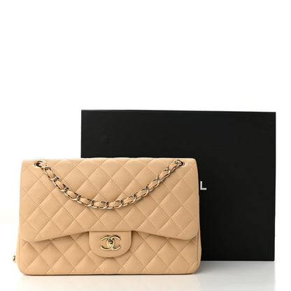 Chanel Caviar Quilted Jumbo Double Flap Light Beige 16 of 16