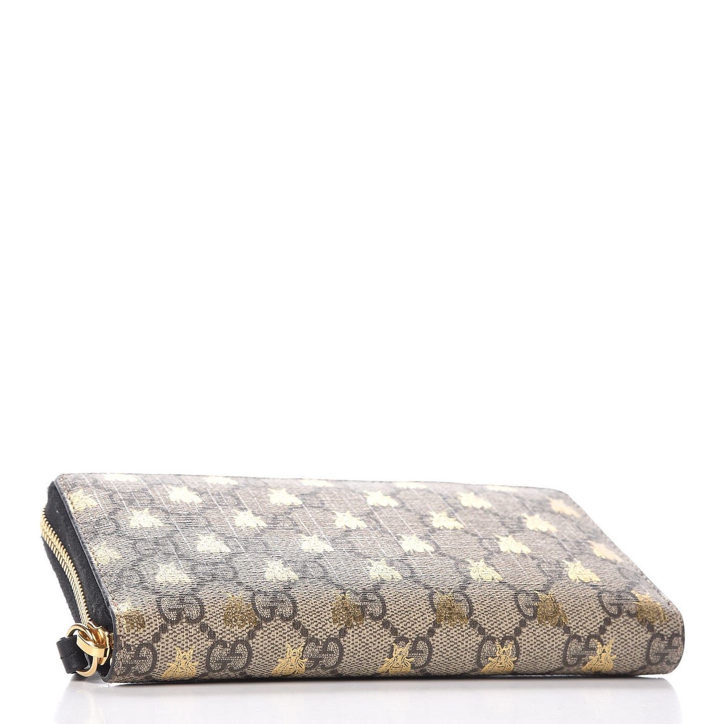 GG Supreme Monogram Bees Zip Around Wallet