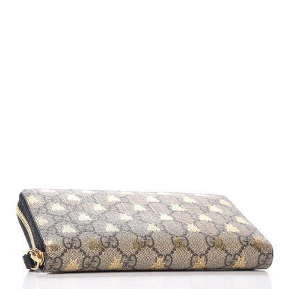 Gucci GG Supreme Monogram Bees Zip Around Wallet 4 of 10