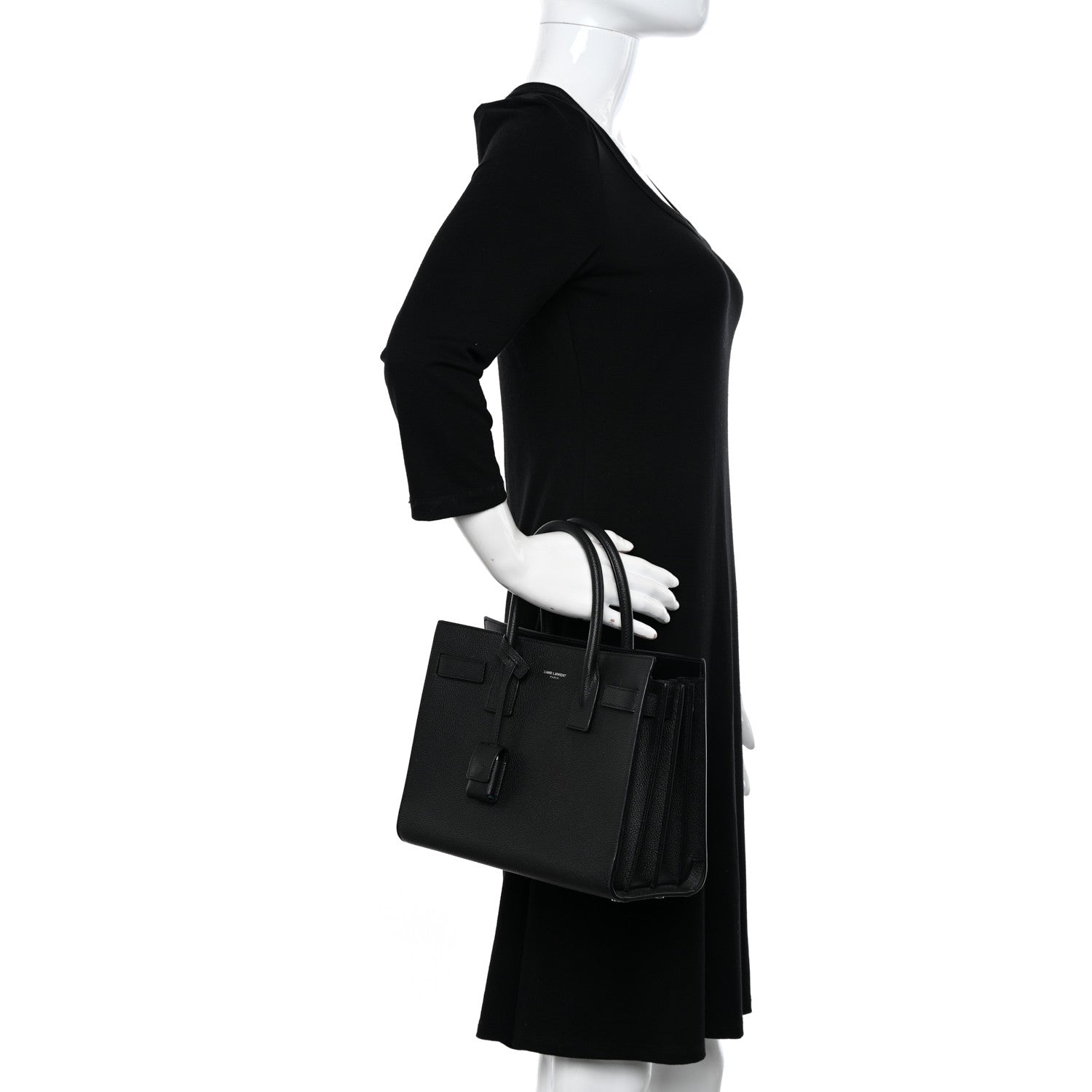 Saint Laurent Grained Calfskin Baby Sac De Jour Black 2 of 10