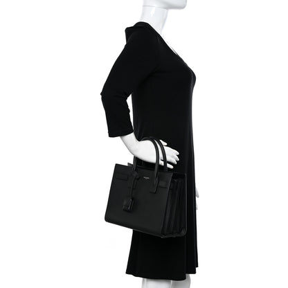 Saint Laurent Grained Calfskin Baby Sac De Jour Black 2 of 10