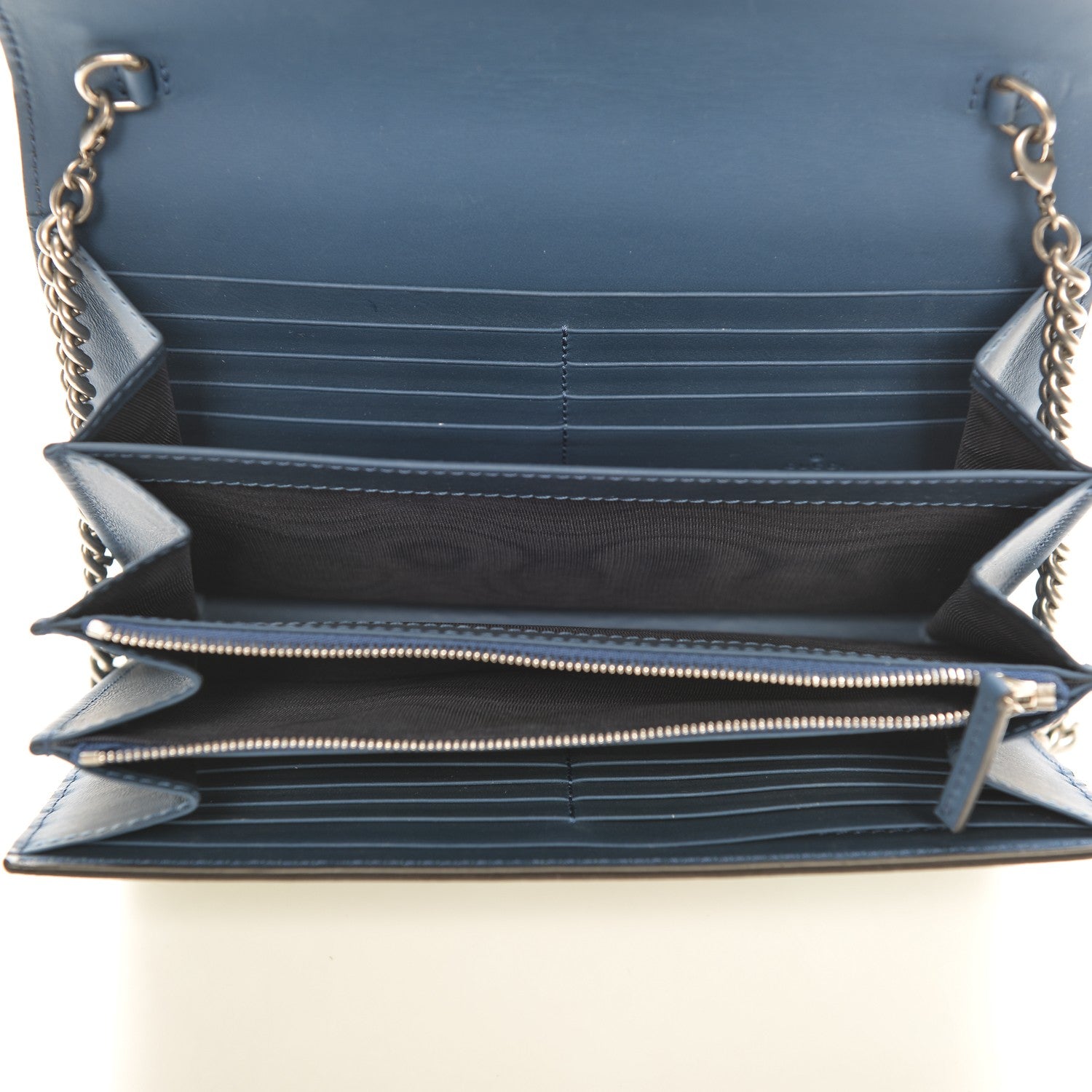 Gucci GG Supreme Monogram Blooms Mini Dionysus Chain Wallet Beige Blue Navy Vintage Blue 11 of 12