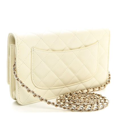 Chanel Caviar Quilted Wallet on Chain WOC White 2 of 10