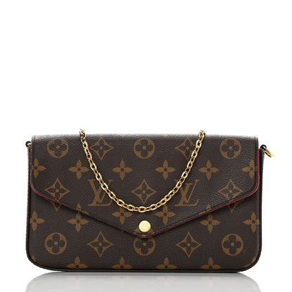 Louis Vuitton Monogram Pochette Felicie Chain Wallet Fuchsia 2 of 10