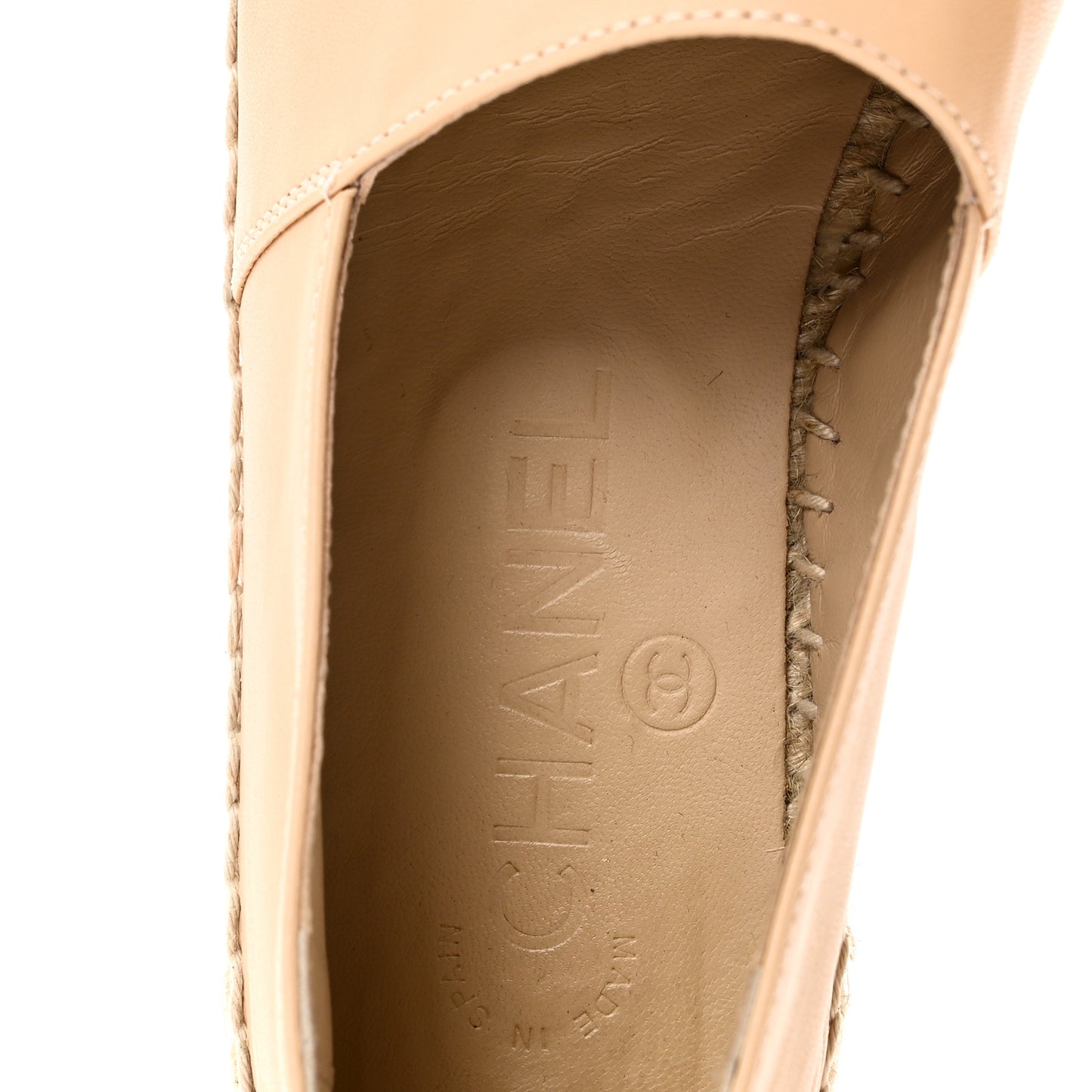 Lambskin CC Espadrilles 35 Beige Black