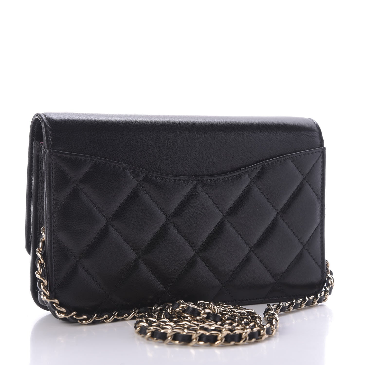 Chanel Goatskin Quilted Timeless CC Wallet On Chain WOC Black 3 of 9