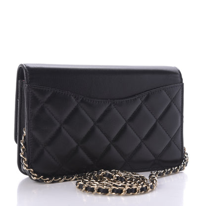 Chanel Goatskin Quilted Timeless CC Wallet On Chain WOC Black 3 of 9