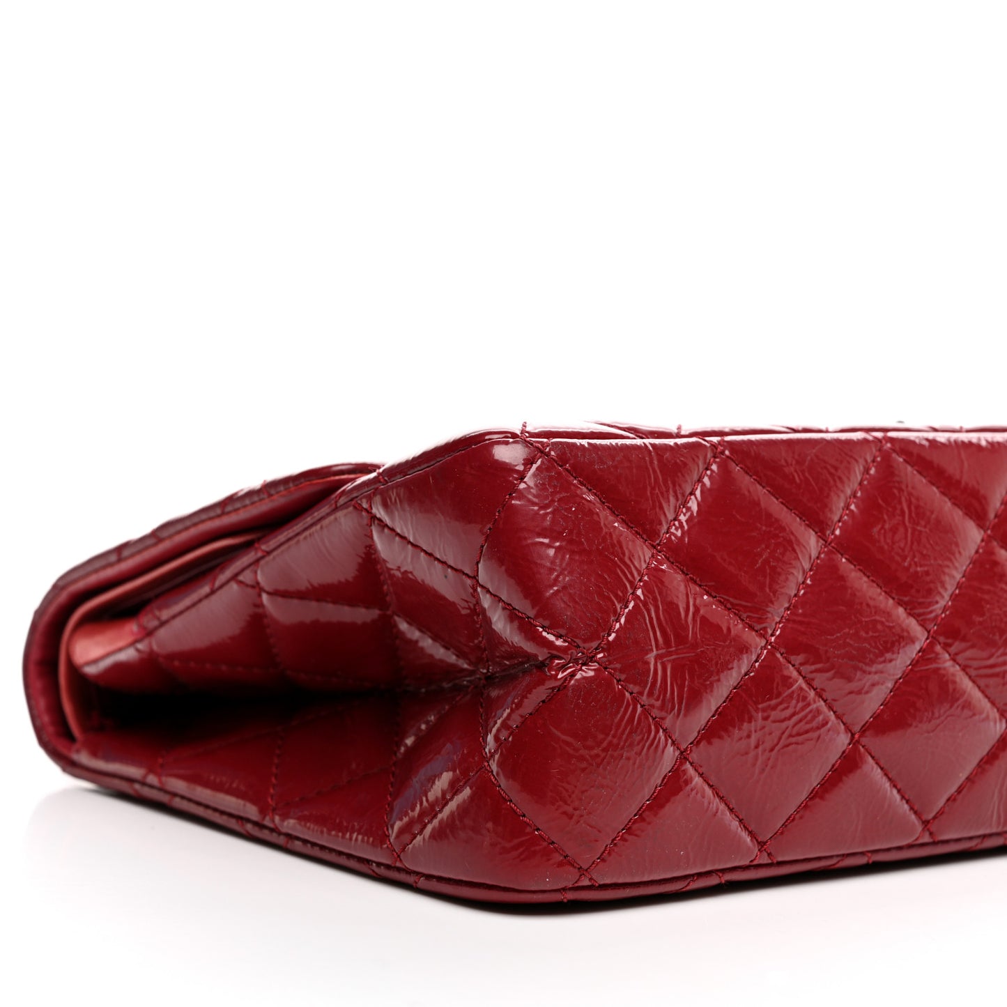 Aged Glazed Calfskin Quilted 2.55 Reissue 227 Flap Red