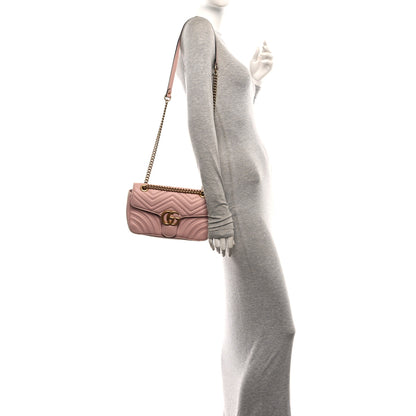 Gucci Calfskin Matelasse Small GG Marmont Shoulder Bag Perfect Pink 2 of 10