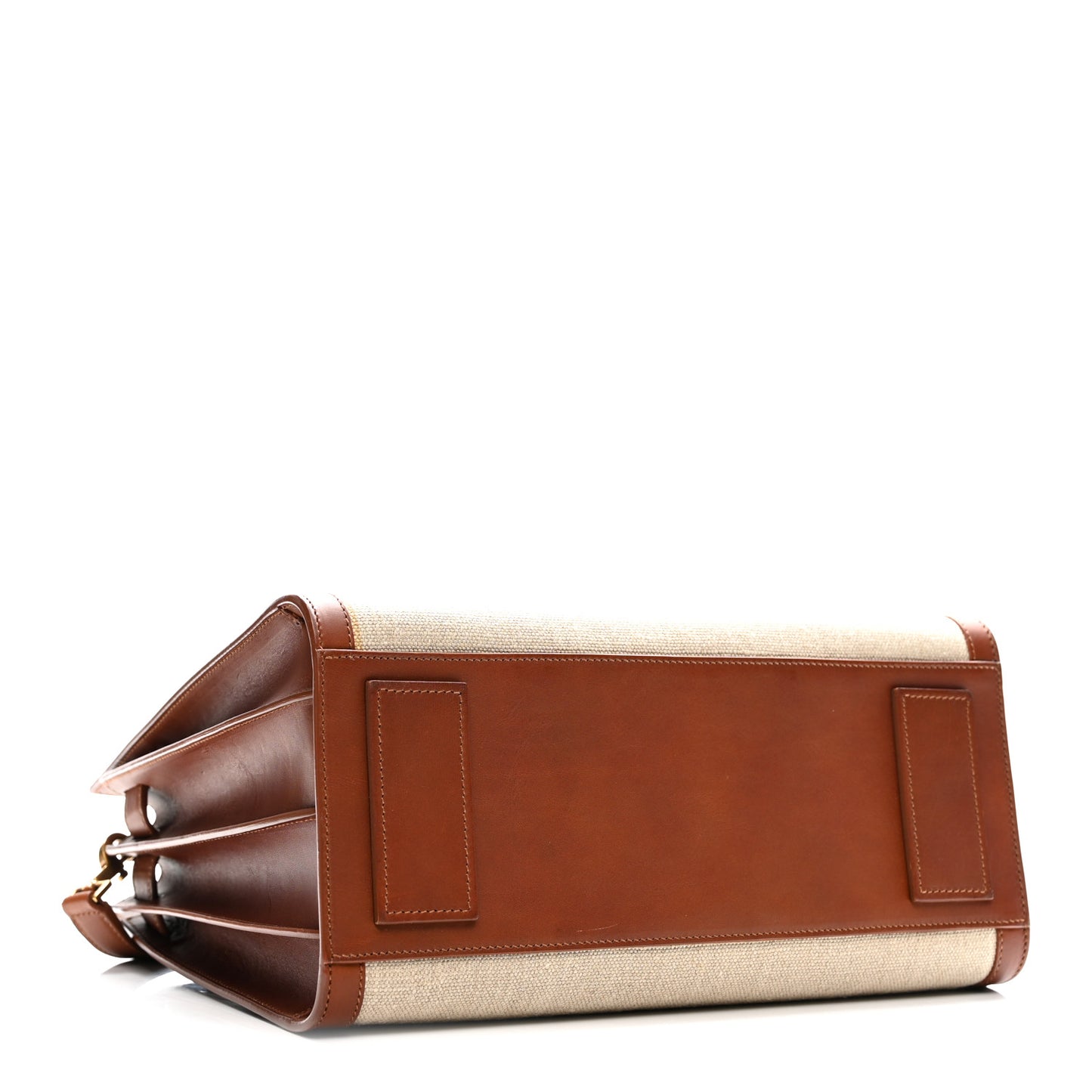 Linen Calfskin Small Souple Sac De Jour Cognac