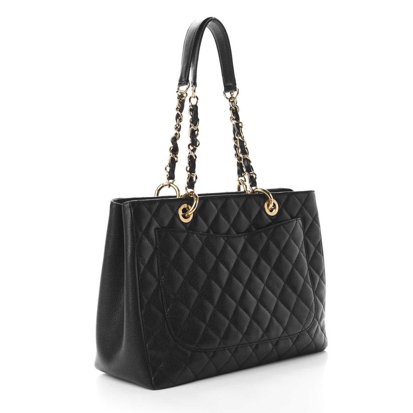 Caviar Quilted Grand Shopping Tote GST Black