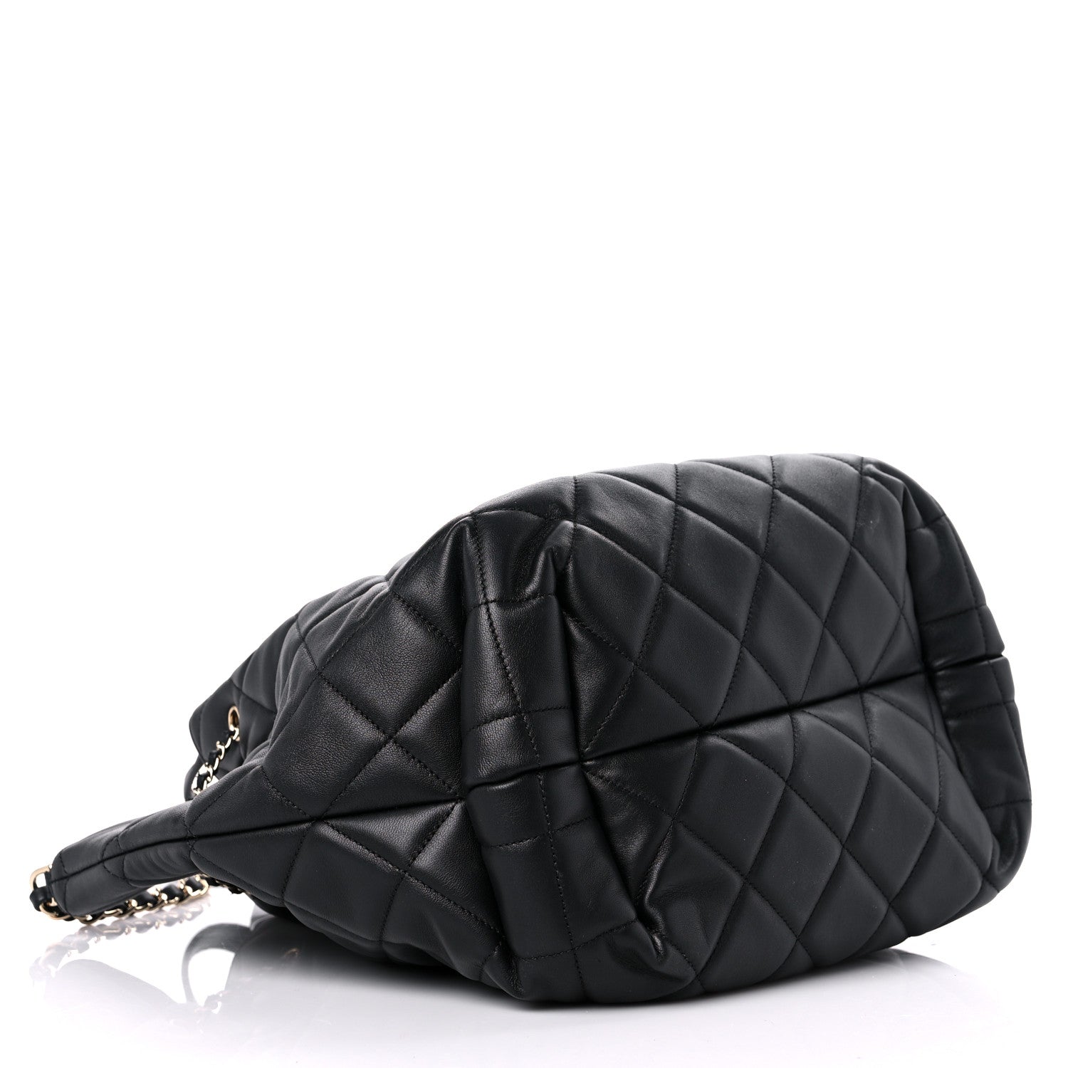 Chanel Lambskin Quilted CC Dweller Drawstring Tote Black 4 of 13