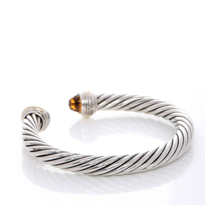 David Yurman Sterling Silver 14K Yellow Gold Citrine 7mm Cable Classics Bracelet 3 of 4
