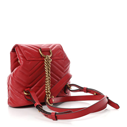 Gucci Calfskin Matelasse GG Marmont Flap Backpack Hibiscus Red 2 of 5