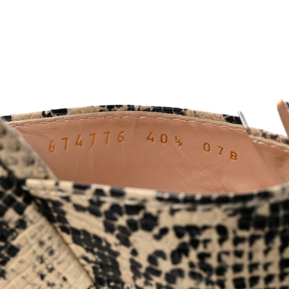 Gucci Calfskin Snakeskin Print Horsebit 40/135mm Platform Sandals 40.5 Beige Avana 9 of 10