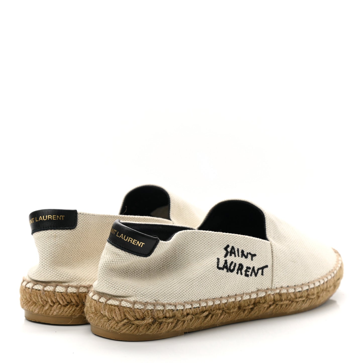 Canvas Nappa Elba Light Logo Embroidered Espadrilles 39.5 Panna